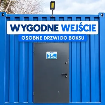 Grafika: wygodne wejście, osobne drzwi do boksu